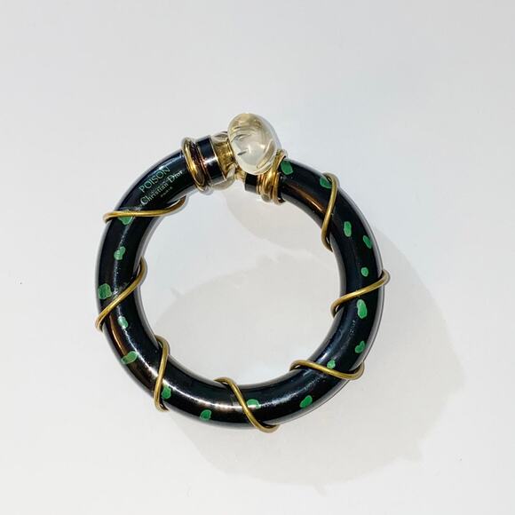 VTG 80s Rare Christian Dior Poison Empty Perfume Glass Bangle Bracelet Atomizer - Picture 7 of 11